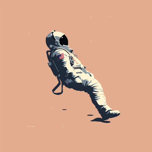 Floating astronaut in pastel colors