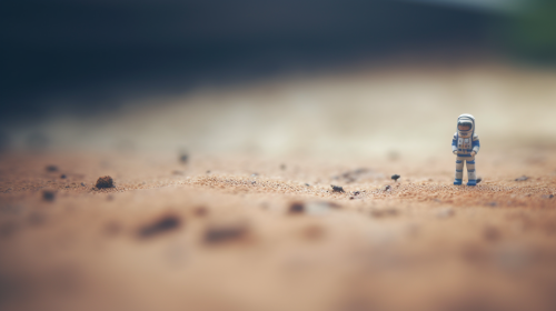 Adorable astronaut exploring fantasy space Adorable astronaut exploring fantasy space