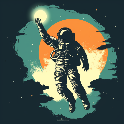 Astronaut reaching for light in vector image Astronaut reaching for light in vector image