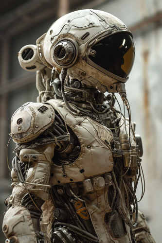 Astronaut on moon's surface during spacewalk