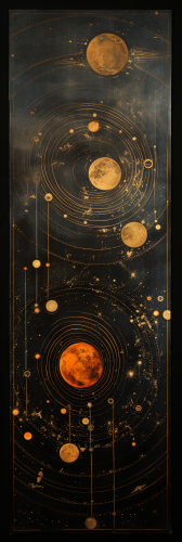Old-timey Astronomy Diagram of Solar System