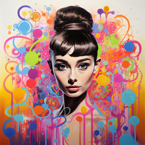 Audrey Hepburn in Kenny Scharf Style