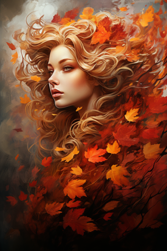 Beautiful autumn scenery in side view