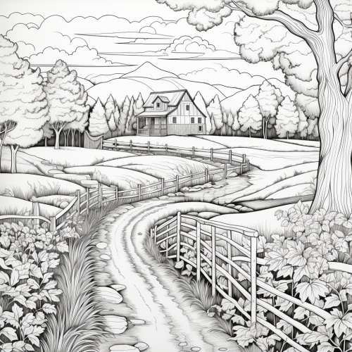 Serene autumn country scene