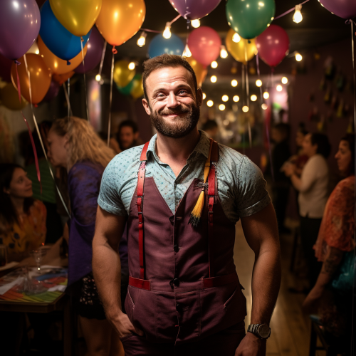 Awkward man at birthday party