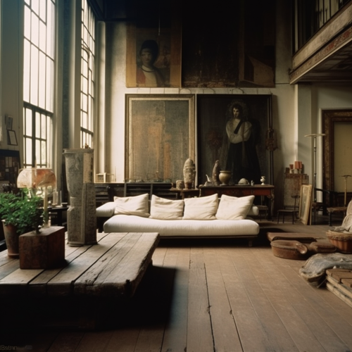 Natural and vintage living room design