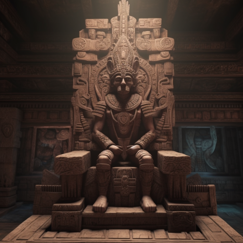 Aztec god temple view