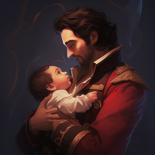 Adorable baby holding Captain Hook