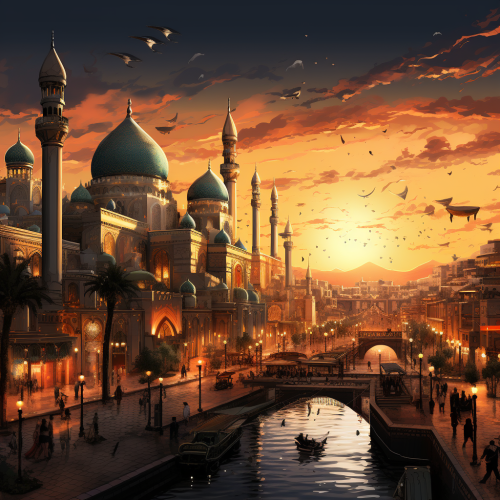 Beautiful digital illustration of Baghdad city Beautiful digital illustration of Baghdad city
