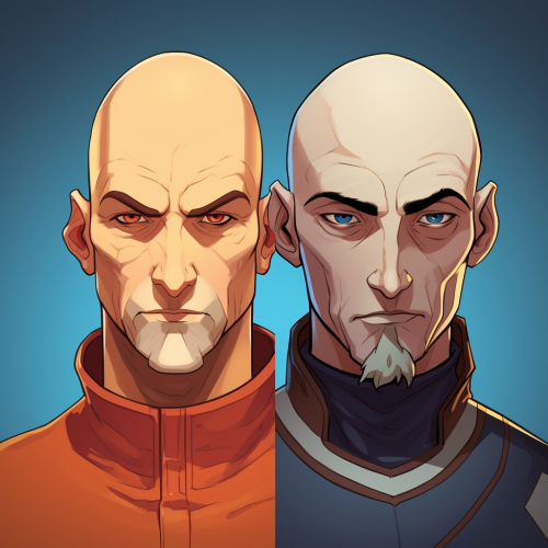 Smiling Bald Men without Beards