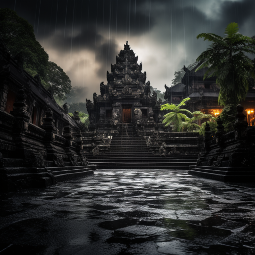 Picturesque Bali Temple in Dramatic Light Picturesque Bali Temple in Dramatic Light