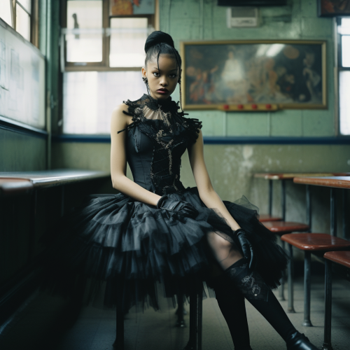 Ballet Dancer in Black Tutu