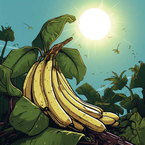 Sketchy banana with comicbook aesthetic