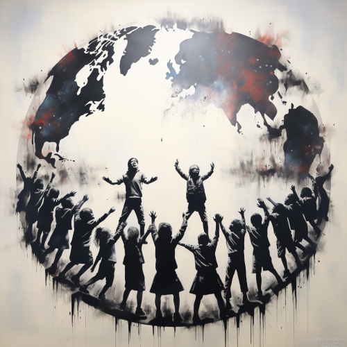 Children Round Dance Around Earth