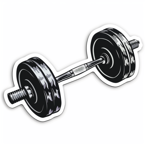 barbell sticker illustration gym