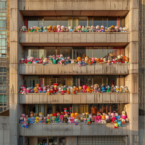 Colourful Soft Toys Barbican Building