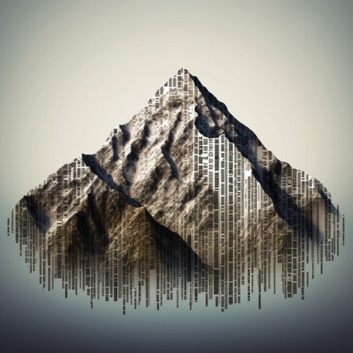 Barcode shaped mountains in nature