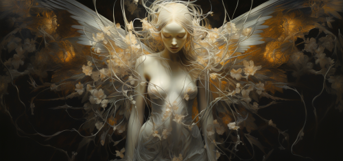 Beautiful angelic painting with vibrant colors