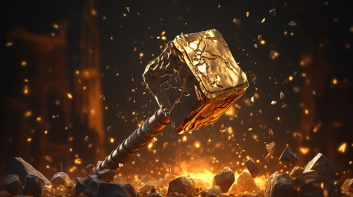 Baroque blacksmith hammer with square head Baroque blacksmith hammer with square head