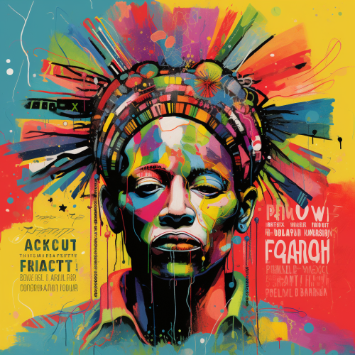 Colorful festival poster inspired by Basquiat