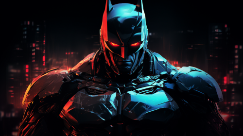 Batman cyberpunk robot in night city