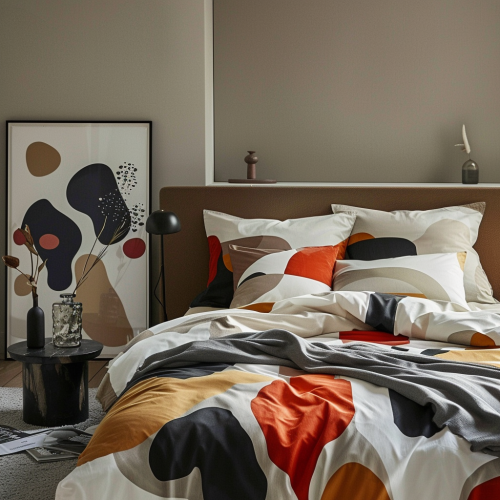 Bauhaus style bedding bedroom background