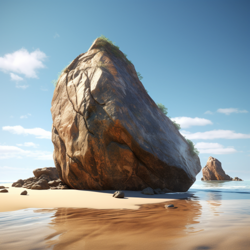 Captivating beach rock with interesting shape