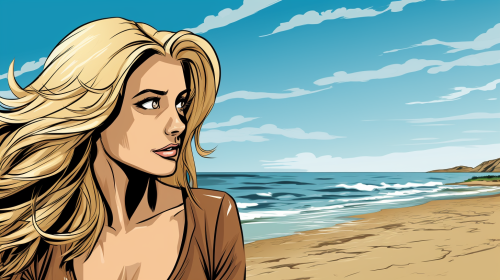 Woman at the beach enjoying sunny day Woman at the beach enjoying sunny day