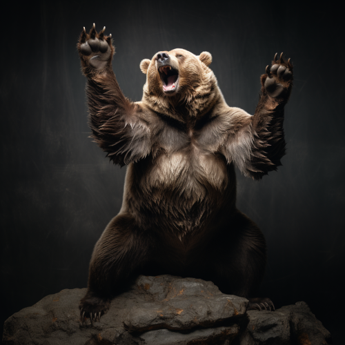 Bear in a Dynamic Chiaroscuro Pose