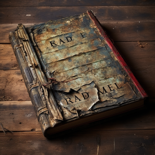 Beat up old rare books illustration