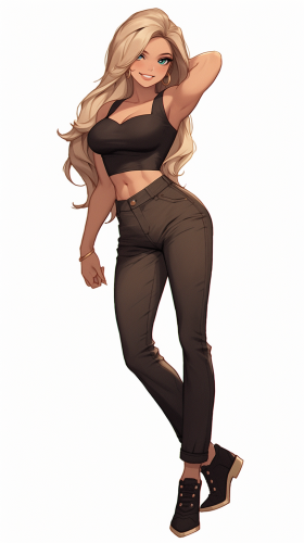 Gorgeous Anime Woman with Blue Eyes