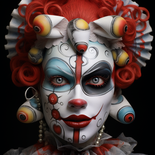 Beautiful female clown face