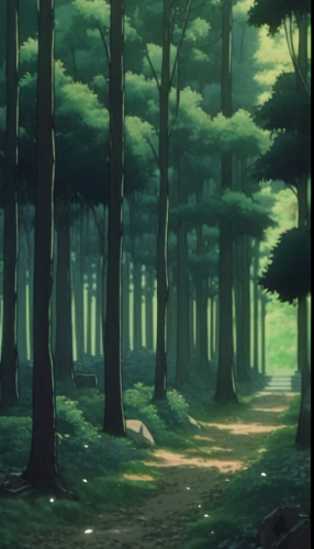 Beautiful forest grove with magical vibes