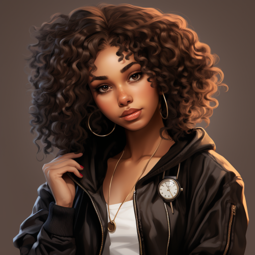 Stylish girl in black jumper