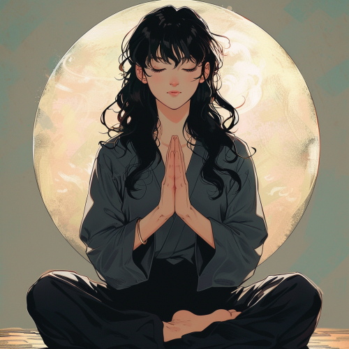 Beautiful girl meditation by Rumiko Takahashi