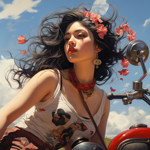 Girl on motorcycle