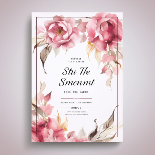Beautiful modern wedding invitation card