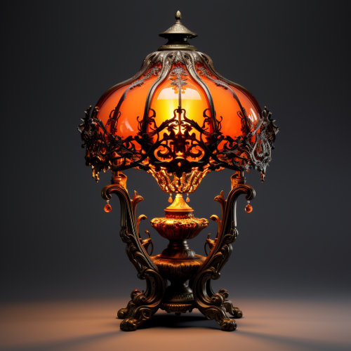 Beautiful orange macrame with volumetric light