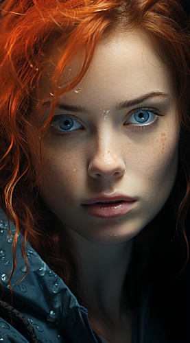 Redhead with Deep Ocean Blue Eyes Redhead with Deep Ocean Blue Eyes