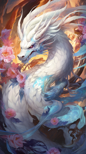 Brightly colored divine dragon illustration Brightly colored divine dragon illustration