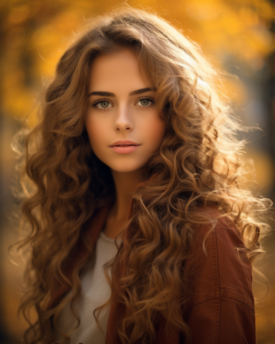 Beautiful woman in autumn portrait