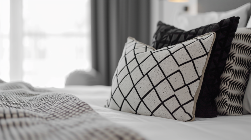 Pillow with Minimalistic Design in Bedroom