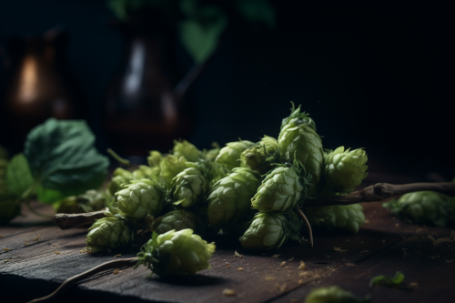 Close-up shot of beer ingredients