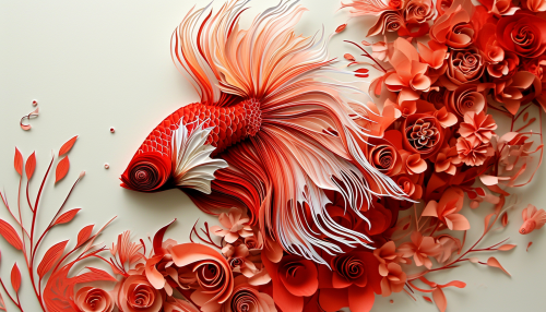 Betta fish paper cutouts