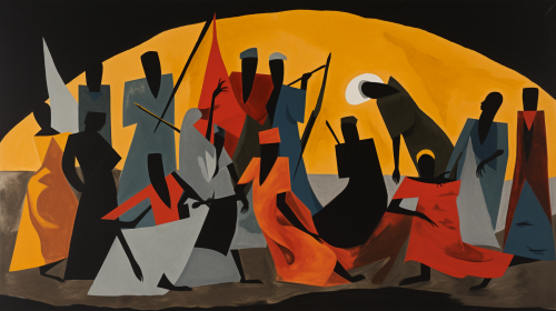 Bidebarble illustration by Jacob Lawrence