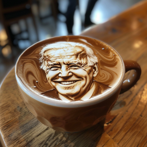 Biden Latte Art Design Biden Latte Art Design