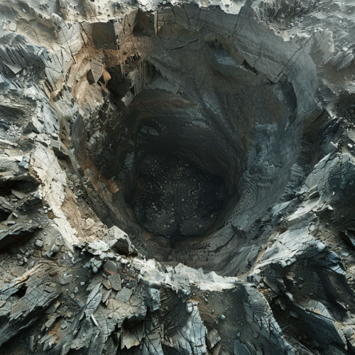 Dark cave top view 3D
