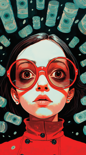 Big Eyes Dollars Sky Space Fiction