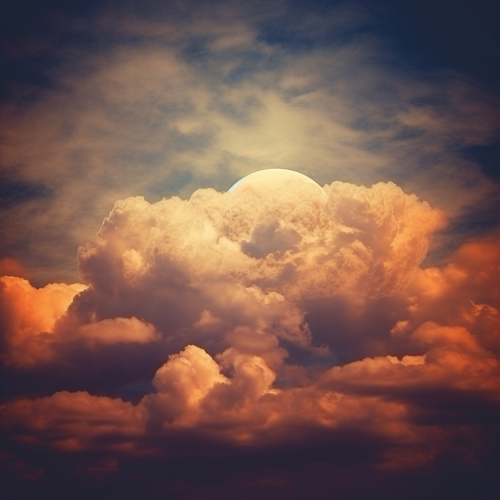 Beautiful big moon in sky