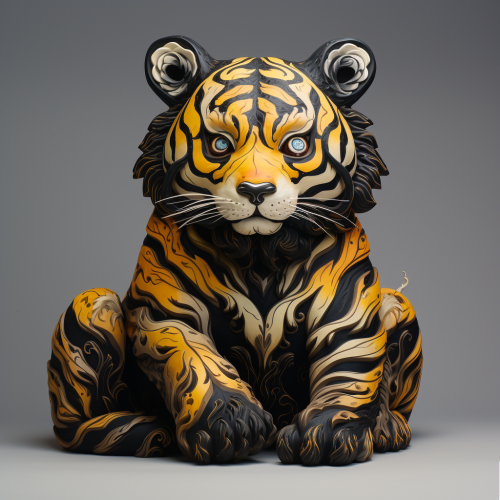 Quadruped tiger panda in the wild